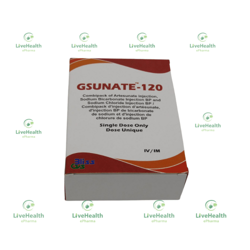 GSUNATE INJECTION 120mg (artesunate 120mg + sodium bicarbonate 5.0% w/v + saline soln 0.9%w/v)