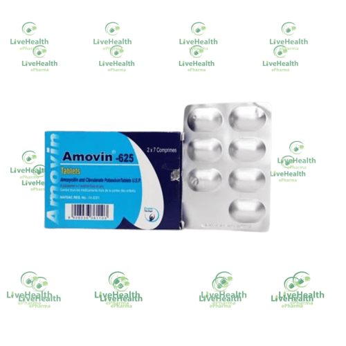 Amovin Tablets 625mg(Amoxycillin Clavulanate 625mg)