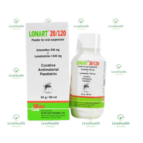 Lonart Suspension(Artemether 20mg + Lumefantrine 120mg)