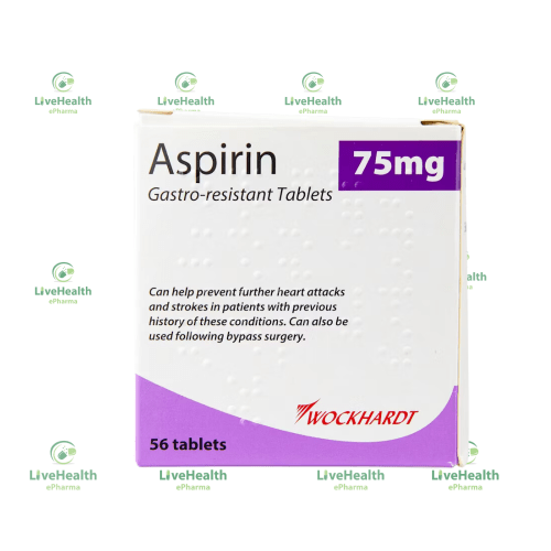 Aspirin 75mg Enteric-coated Tablets (56 Tablets) by Wockhardt UK Ltd